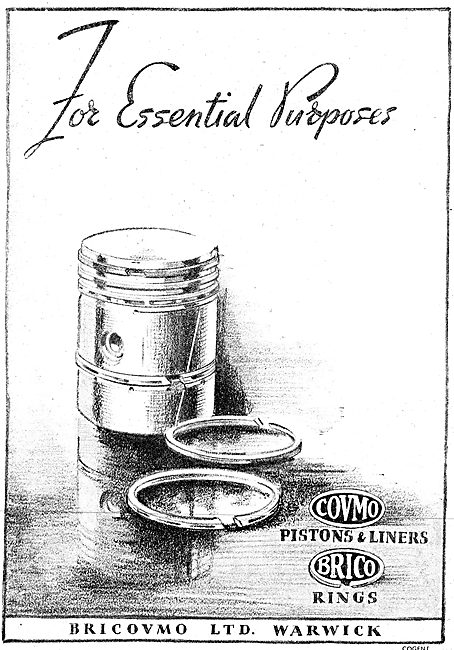 Bricovmo Pistons, Piston Rings & Cylinder Liners 1943 Advert     