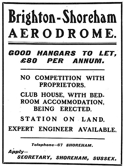 Brighton-Shoreham Aerodrome Hangars To Let - £80.00 PA           