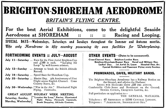 Brighton-Shoreham Aerodrome - Events 1914                        