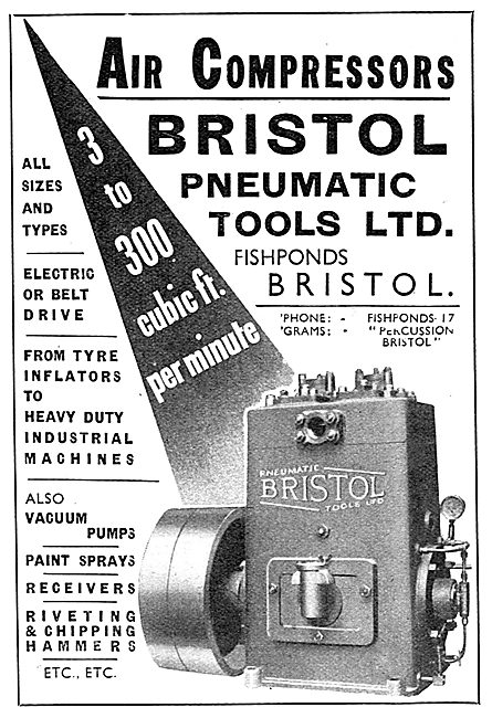 Bristol Pneumatic Tools: Air Compressors For Aircraft Industry   