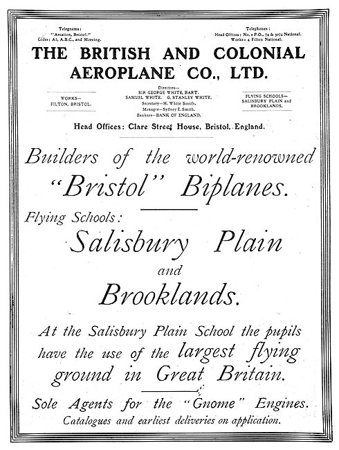 British & Colonial - Bristol Biplanes At Salisbury Plain         