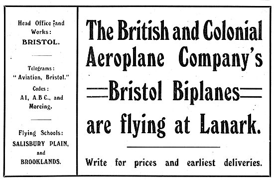 British & Colonials Bristol Biplanes Are Flying At Lanark.       