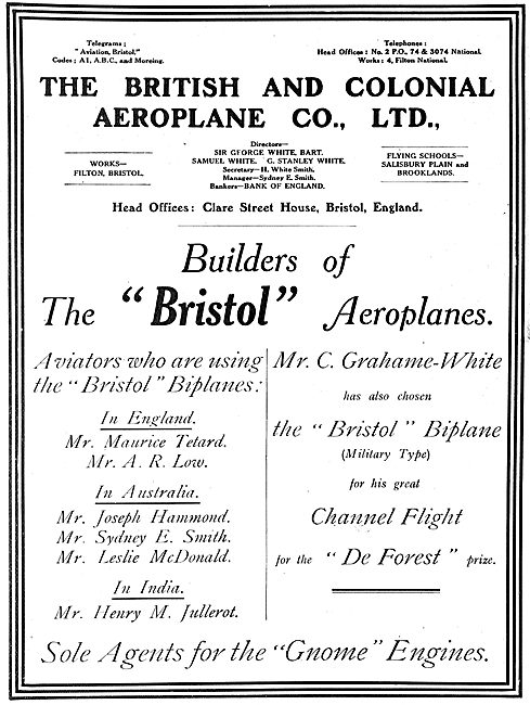 British & Colonial - Builders Of Bristol Aeroplanes              