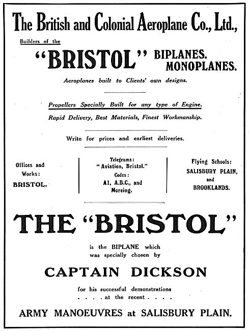 Rapid Delivery Of Bristol Aeroplanes & Propellers                