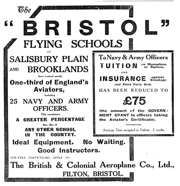 Bristol Flying Schools - Salisbury Plain & Brooklands            
