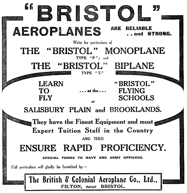 Bristol Type P Monoplane - Bristol Type T Biplane                