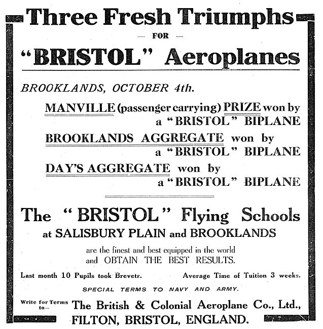 Bristol Aeroplanes: Manville Prize                               