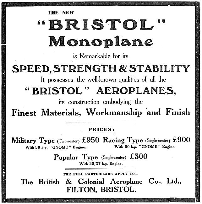 Bristol Monoplanes                                               