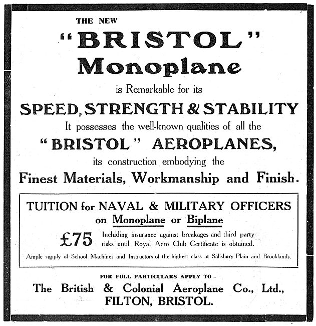Bristol Monoplanes                                               