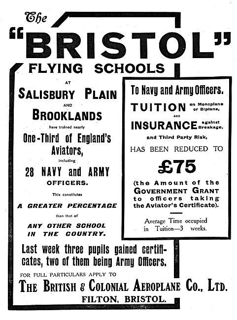 Bristol Flying Schools Brooklands & Salisbury Plain              