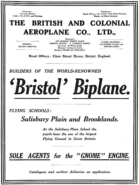 The Bristol Aeroplane Co Builders Of The Renowned Bristol Biplane