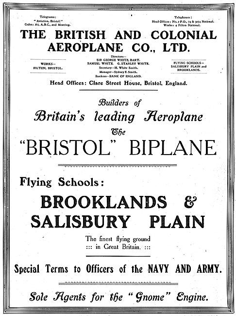 The British And Colonial Aeroplane Co  Aeroplane Builders        