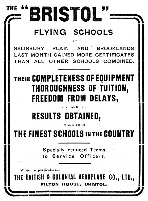Bristol Aeroplanes - Bristol Flying Schools                      