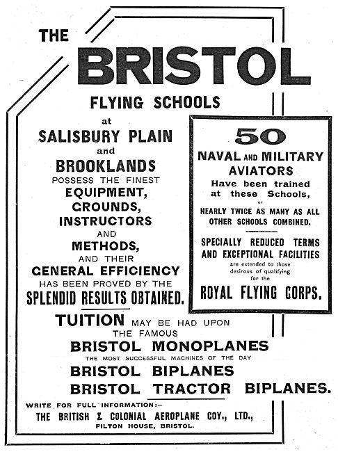 Bristol Aeroplanes - Bristol Flying Schools                      