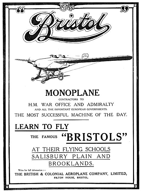 Bristol Aeroplanes - Bristol Flying Schools                      