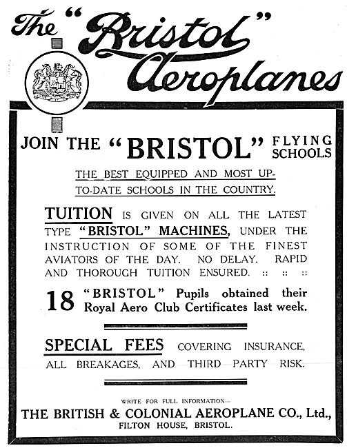 Bristol Aeroplanes - Bristol Flying Schools                      