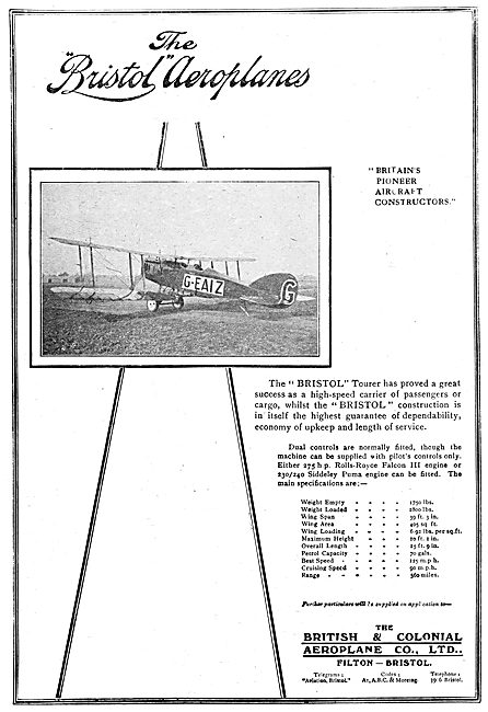British & Colonial Aeroplane Co - Bristol Tourer                 
