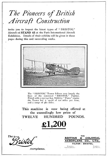 British & Colonial Aeroplane Co - Bristol Tourer G-EAIZ          