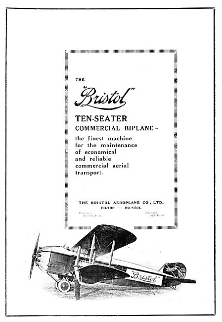 Bristol Ten-Seater Commercial Biplane                            