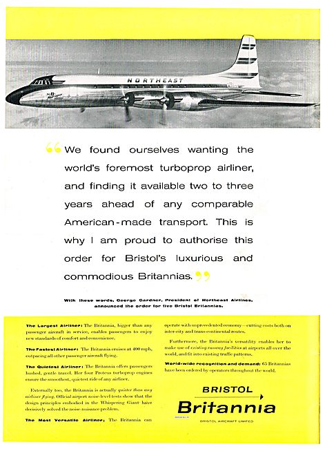 Bristol Britannia. Northeast Airlines                            