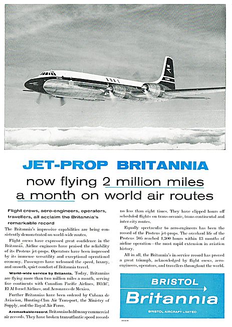 Bristol Britannia Jet-Prop Airliner. Bristol Proteus             