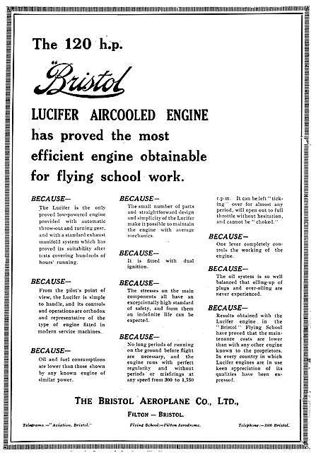 Bristol Lucifer 120hp Aircooled Aero Engine                      