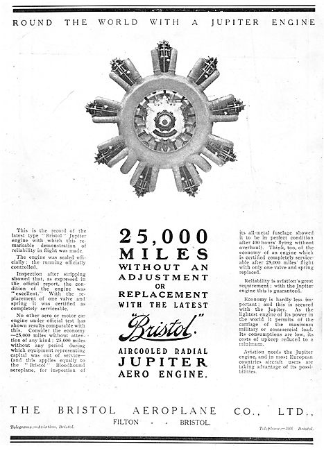 Bristol Jupiter Aero Engine: 25,000 Miles Without An Adjustment  