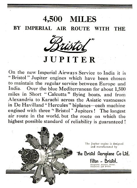 4,500 Miles By Imperial Air Route With Bristol Jupiters          