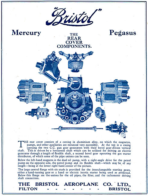 Bristol Mercury Aero Engine Rear Cover Components                