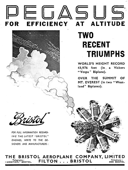 Bristol Pegasus Height Record Everest Flight 1933                