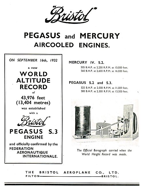 Bristol Pegasus and Mercury Aero Engines                         