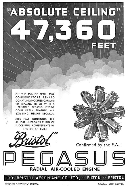 Bristol Pegasus Aero Engine - 47,360 Ft                          