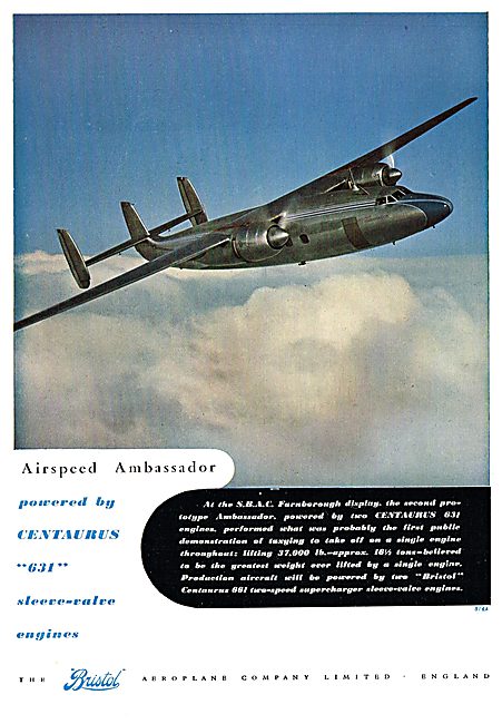 Bristol Centaurus 631 Airspeed Ambassador                        