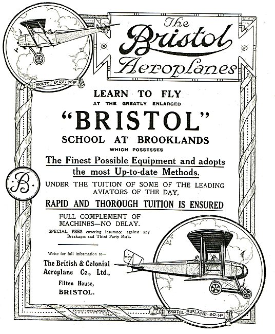 Learn To Fly At The Greatly Enlarged Bristol School At Brooklands