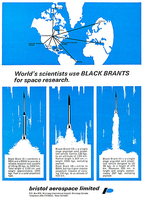 Bristol Aerospace Black Brant Rockets                            