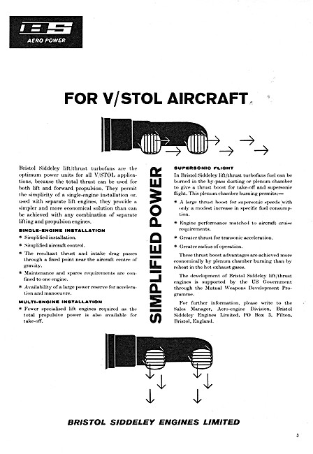 Bristol Siddeley Engines For V / STOL Aircraft                   