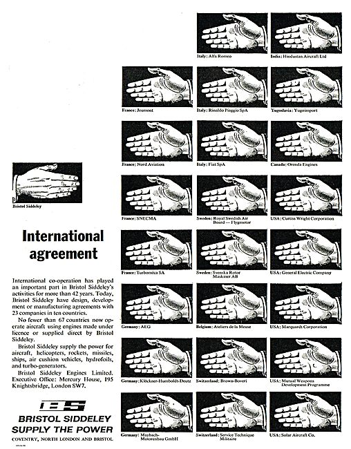 International Agreement - Bristol Siddeley Supply The Power.     