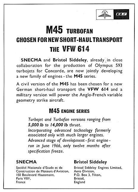 Bristol Siddeley SNECMA M45 Turbofan                             