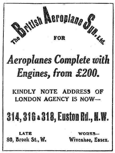 The British Aeroplane Synd  Aeroplanes (Inc Engine) From £200    