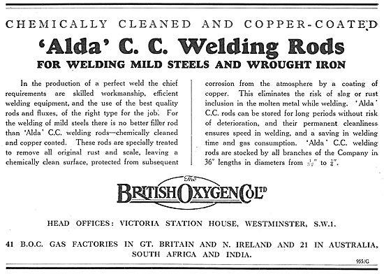 British Oxygen Alda CC Welding Rods                              