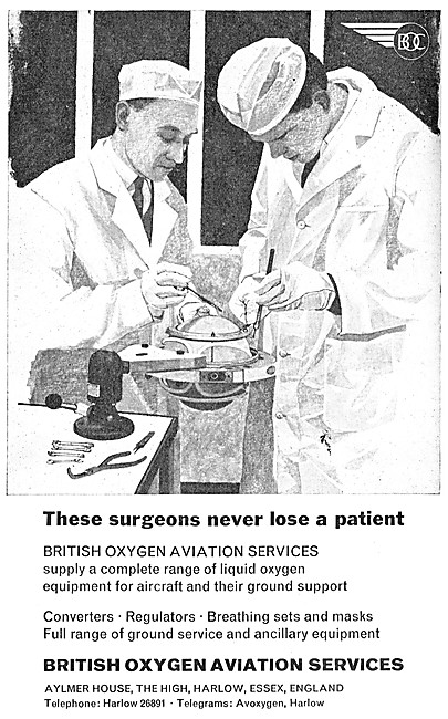 British Oxygen  Aviation Services 1964                           