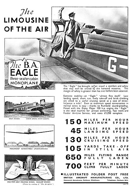 British Aircraft  B.A. Eagle G-ADJO                              