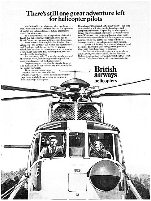 British Airways.Helicopters - Pilot Recruitment 1976             
