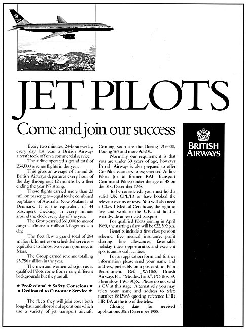 British Airways Pilot Recruitment 1988                           