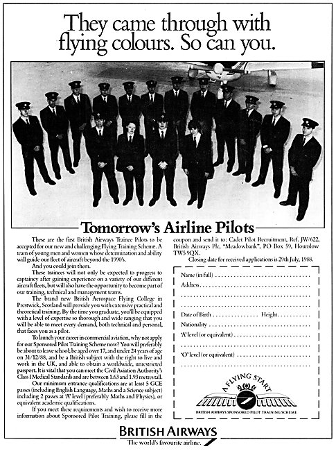 British Airways Pilot Recruitment 1988                           