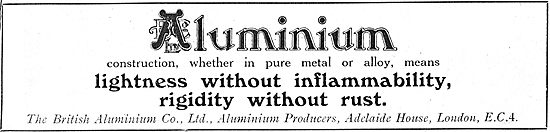 British Aluminium: Lightness Without Inflammability.             