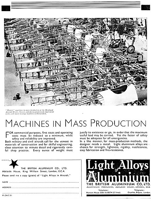 British Aluminium Aircraft Alloys 1931                           