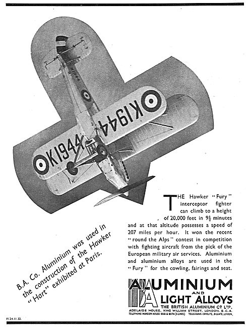 British Aluminium Cowlings For The Hawker Hart                   