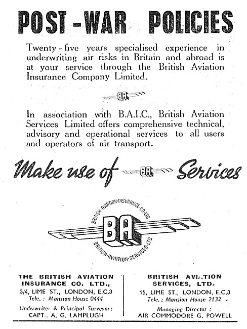 British Aviation Services Aircraft Insurance                     