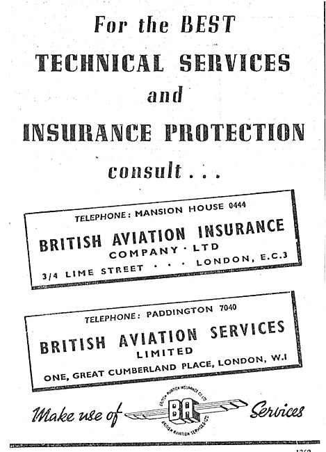 British Aviation Services Ltd. Techical Services - Insurance     